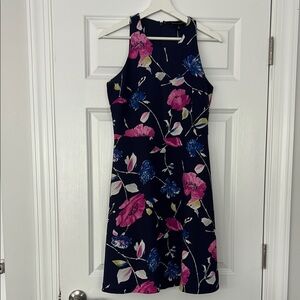 Banana Republic Blue and Pink Halter Sundress